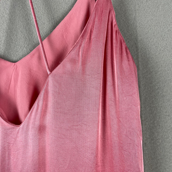 Zara Satin Slip Dress Womens Small Pink Asymmetrical Flowy Feminine Y2k - Picture 11 of 13